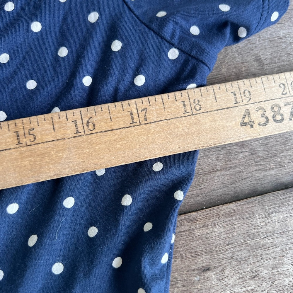 LL Bean Sz M REG Navy White Dot Stretch Boho Coastal Relaxed Nautical Leisure - Picture 10 of 16
